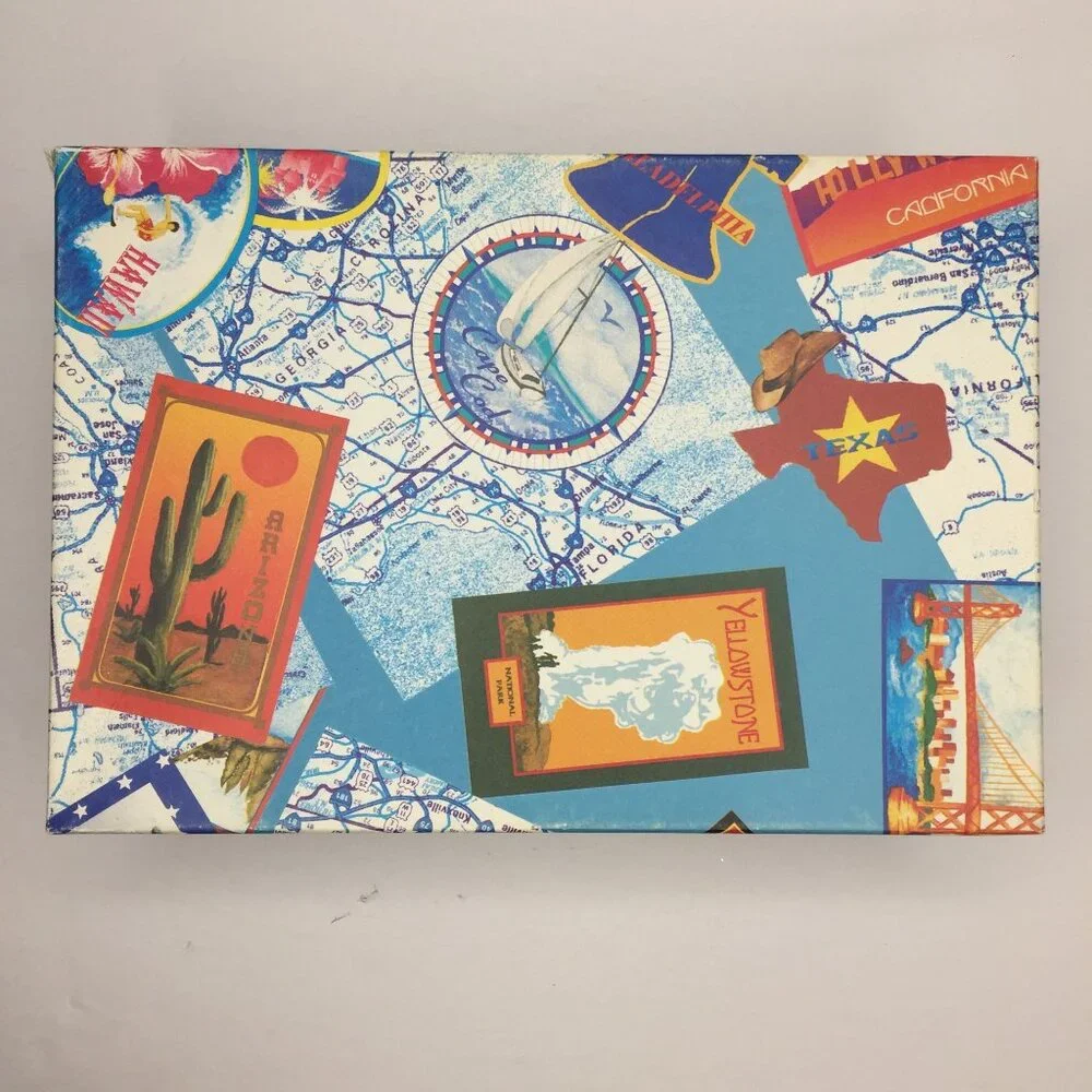 Travel Map Theme Photo Postcard 11